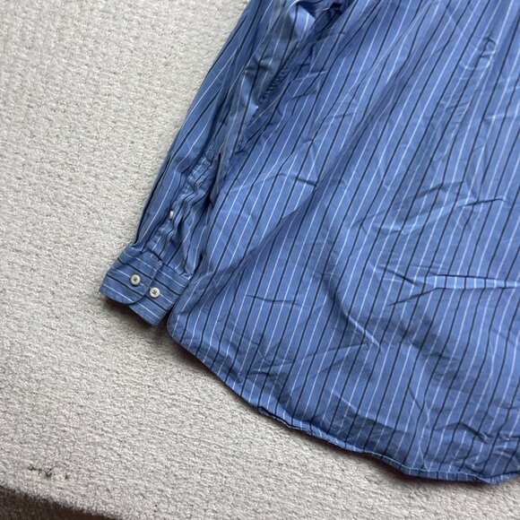 Tommy Hilfiger Button Up Shirt Mens S Blue Striped 80s 2-Ply Fabric Casual - Picture 12 of 14